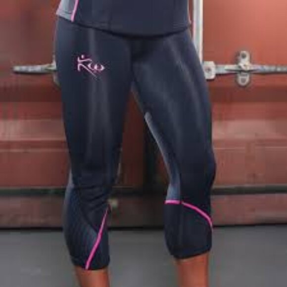Kutting Weight Sauna Women's M Neoprene Black and Pink Athletic Capri Leggings - Picture 1 of 12